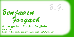 benjamin forgach business card