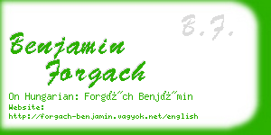 benjamin forgach business card